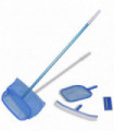 Pool Cleaning Set Brush 2 Leaf Skimmers 1 Telescopic Pole