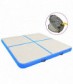 Inflatable Gymnastics Mat with Pump 200x200x10 cm PVC Blue