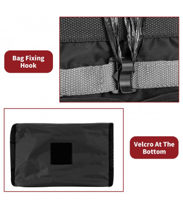 Car Rubbish Bin with Lid Waterproof Leakproof Interior- Large / Black