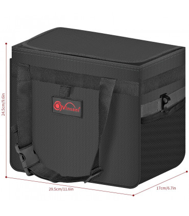 Car Rubbish Bin with Lid Waterproof Leakproof Interior- Large / Black