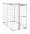 vidaXL Outdoor Dog Kennel Galvanised Steel with Roof 110x220x180 cm