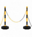 vidaXL Chain Post Set with 10 m Plastic Chain