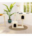 Cat Tree with Sisal Scratching Posts Cream 60 cm