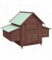 Chicken Coop Mocha and White 152x96x110 cm Solid Firwood