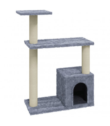 Cat Tree with Sisal Scratching Posts Light Grey 70 cm