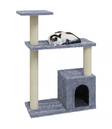 Cat Tree with Sisal Scratching Posts Light Grey 70 cm