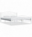 Bed Frame White Metal 160x200 cm