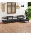 5 Piece Garden Lounge Set Solid Pinewood Black