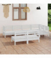 7 Piece Garden Lounge Set Solid Pinewood White