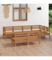 7 Piece Garden Lounge Set Solid Pinewood Honey Brown