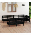 7 Piece Garden Lounge Set Solid Pinewood Black