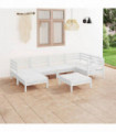 7 Piece Garden Lounge Set Solid Pinewood White