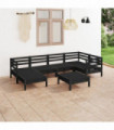 7 Piece Garden Lounge Set Solid Pinewood Black