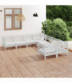 8 Piece Garden Lounge Set Solid Pinewood White