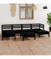 7 Piece Garden Lounge Set Black Solid Pinewood