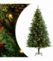 Christmas Tree with LEDs&Pine Cones Green 195 cm PVC&PE