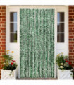 Insect Curtain Green and White 100x220 cm Chenille