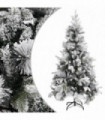 Christmas Tree with Flocked Snow&Cones 225 cm PVC&PE