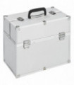 vidaXL Make-up Case 38x23x34 cm Silver Aluminium