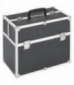 vidaXL Make-up Case 38x23x34 cm Black Aluminium