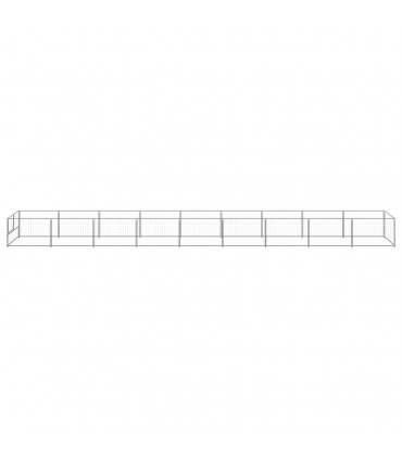 Dog Kennel Silver 9 m² Steel