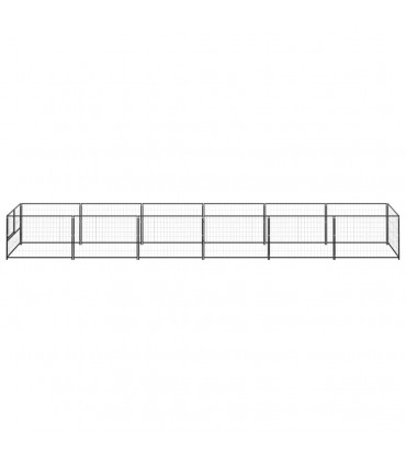 vidaXL Dog Kennel Black 6 m² Steel