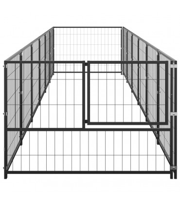 vidaXL Dog Kennel Black 6 m² Steel