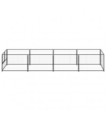 vidaXL Dog Kennel Black 4 m² Steel