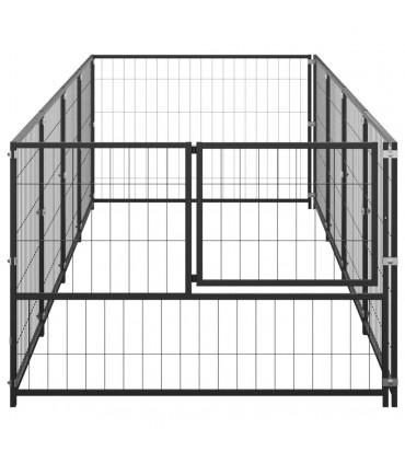 vidaXL Dog Kennel Black 4 m² Steel