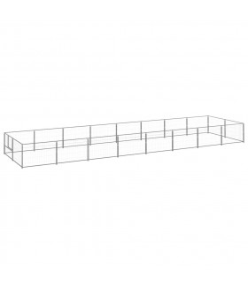 Dog Kennel Silver 16 m² Steel