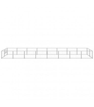 Dog Kennel Silver 16 m² Steel