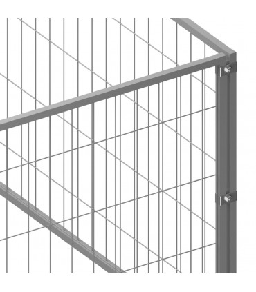 Dog Kennel Silver 16 m² Steel