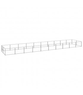 Dog Kennel Silver 20 m² Steel