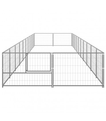 Dog Kennel Silver 20 m² Steel