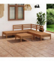 6 Piece Garden Lounge Set Solid Pinewood Honey Brown