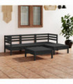 5 Piece Garden Lounge Set Solid Pinewood Black