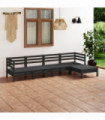 5 Piece Garden Lounge Set Solid Pinewood Black