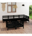 8 Piece Garden Lounge Set Solid Pinewood Black