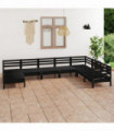 8 Piece Garden Lounge Set Solid Pinewood Black