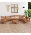 9 Piece Garden Lounge Set Solid Pinewood Honey Brown