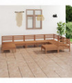 9 Piece Garden Lounge Set Solid Pinewood Honey Brown