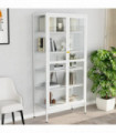 vidaXL Display Cabinet White 90x40x180 cm Steel and Tempered Glass