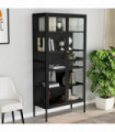 vidaXL Display Cabinet Anthracite 90x40x180 cm Steel and Tempered Glass