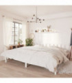 Bed Frame White Solid Pinewood 200x200 cm