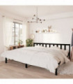 Bed Frame Black Solid Pinewood 200x200 cm