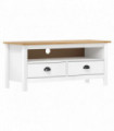 TV Cabinet Hill Range White 110x40x47 cm Solid Pine Wood