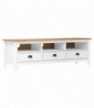 TV Cabinet Hill Range White 158x40x47 cm Solid Pine Wood