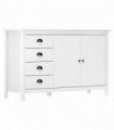 Sideboard Hill Range White 130x40x80 cm Solid Pine Wood