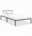 Bed Frame Grey Metal 90x200 cm