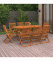 9 Piece Garden Dining Set Solid Acacia Wood